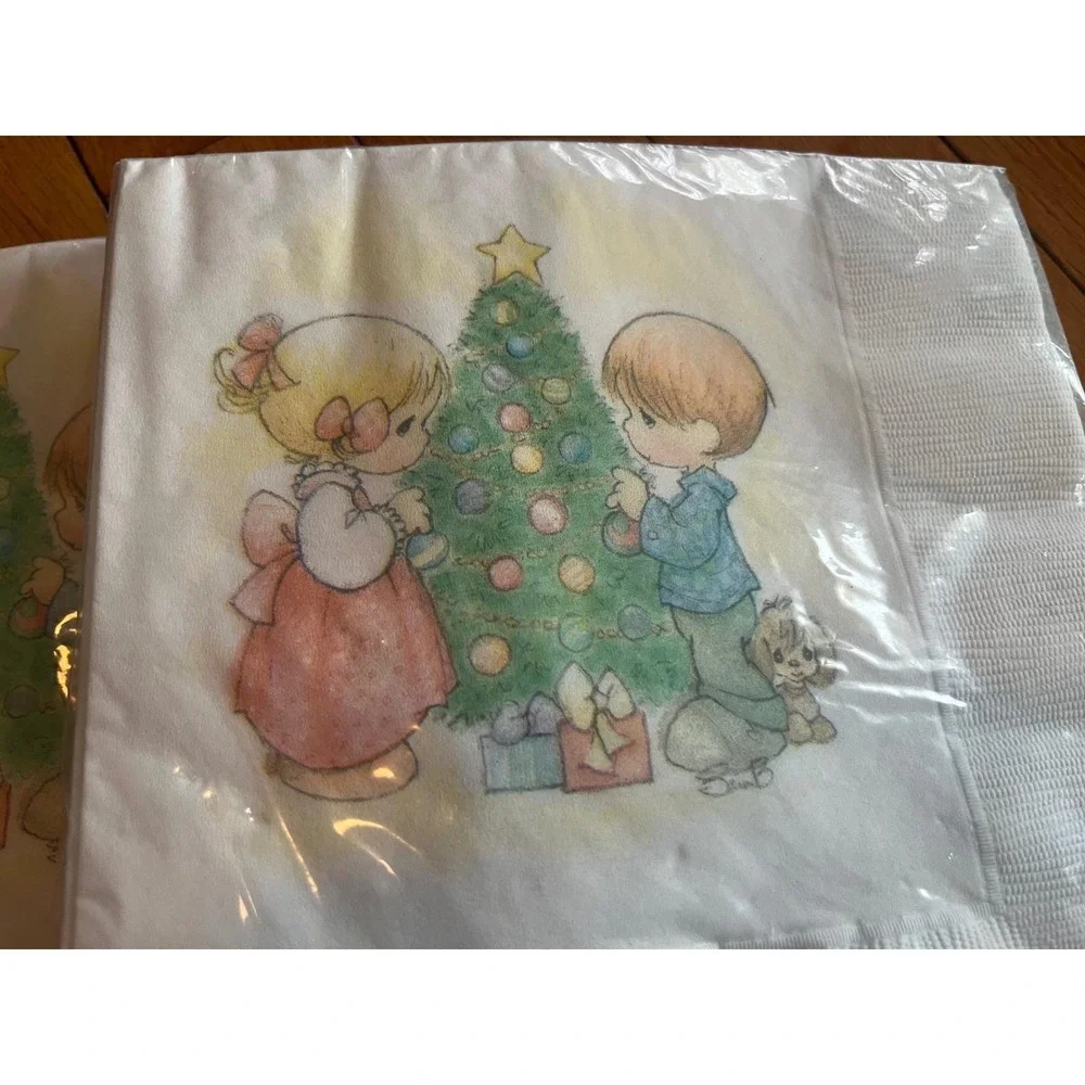 Precious Moments Christmas Napkins 1993 Hallmark 3 Ply Facial Tissues 32